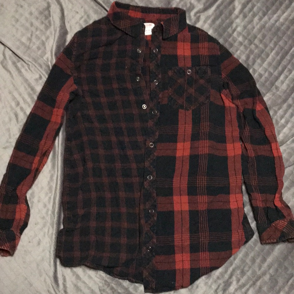 Mossimo Red and Black Button-Down Flannel
